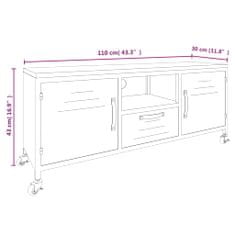 Vidaxl TV omarica, črna, 110x30x43 cm, železo in jelka