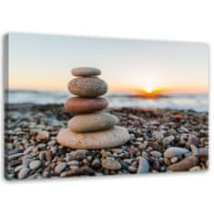 shumee Slika na platnu, Zen kamni na plaži - 60x40