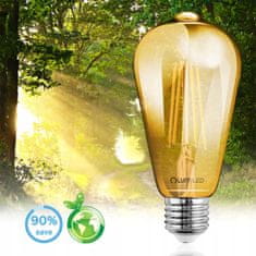 LUMILED 6x LED žarnica E27 ST64 6W = 50W 660lm 2200K Toplo bela 360° Filament Edison