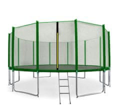 Aga Sport Pro Trampolin 518 cm Temno zelena + zaščitna mreža + lestev + žep za čevlje