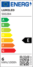 LUMILED 6x LED žarnica E27 T30 6W = 50W 660lm 3000K Toplo bela 360°