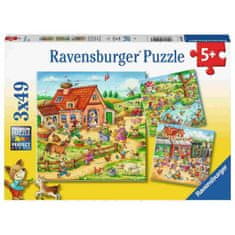 Ravensburger sestavljanka Počitnice na deželi, 3 x 49 delčkov