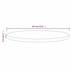 Vidaxl Mizna plošča črna Ø60x2,5 cm trdna borovina