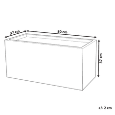 Beliani Pravokotni beli cvetlični lonec 80x37x38 cm MYRA