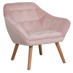 Beliani Oblazinjen žametni fotelj v svetlo roza barvi KARIS