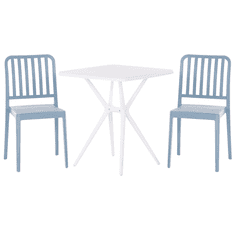 Beliani Vrtni bistro set modra / bela PRODAJA