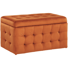 Beliani Žametni stolček s prostorom za shranjevanje oranžna MICHIGAN
