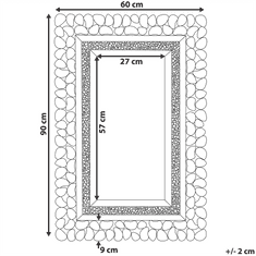 Beliani Stensko ogledalo PABU 60 x 90 cm