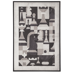 Beliani Uokvirjena slika na platnu šah 63 x 93 siva BANDO