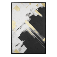 Beliani Uokvirjena slika na platnu 93 x 63 cm črno-bela SORA
