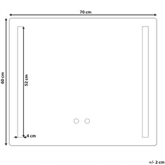 Beliani Stensko ogledalo LED 60 x 70 cm LIRAC