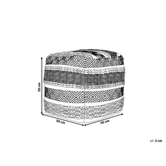 Beliani Puf 50x50 cm kremno bele barve z vzorcem KANAM