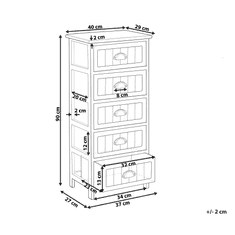 Beliani Bela komoda s 5 predali LUCY