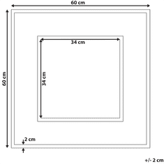 Beliani Stensko ogledalo BOISE iz temnega lesa 60 x 60 cm