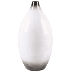 Beliani Dekorativna vaza 46 cm bela BAEZA