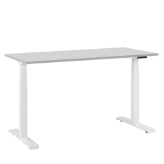 Beliani Električno nastavljiva miza 130 x 72 cm sivo-bela DESTIN II
