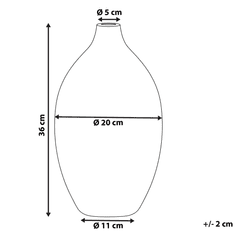 Beliani Dekorativna vaza 36 cm bela BAEZA