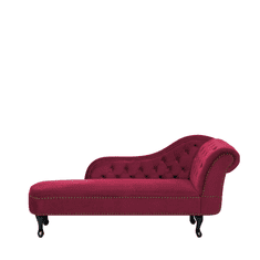 Beliani Udobna žametna torba Chesterfield bordo barve - originalna NIMES