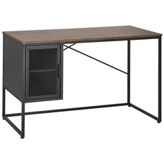 Beliani Pisalna miza 118 x 60 cm temni les / črna VINCE