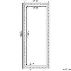 Beliani Stensko ogledalo v belem okvirju 50 x 130 cm MAULEON