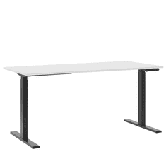 Beliani Ročno nastavljiva pisalna miza 160x72 cm črno-bela DESTIN II