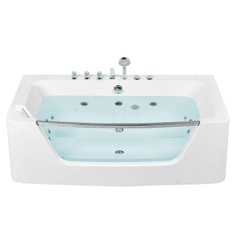 Beliani Whirlpool kad desna stran 170 x 85 cm bela BARRANCA