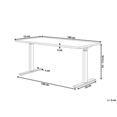 Beliani Ročno nastavljiva pisalna miza 160x72 cm sivo-črna DESTIN II