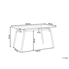 Beliani Steklena jedilna miza 140 x 80 cm KAMINA