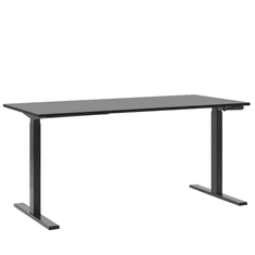 Beliani Ročno nastavljiva miza 160x72 cm črna DESTIN II