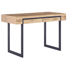 Beliani Pisalna miza z 2 predaloma 120 x 55 cm svetel les / črna VIDA