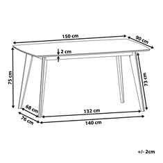 Beliani Jedilna miza oreh 150 x 90 cm IRIS