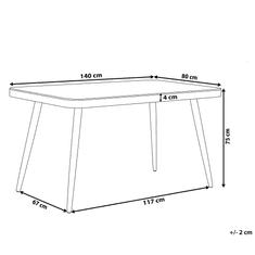 Beliani Vrtna miza iz aluminija 140 x 80 cm siva LIPARI