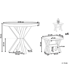 Beliani Vrtna garnitura iz umetnega betona z okroglo mizo in 4 stoli OLBIA