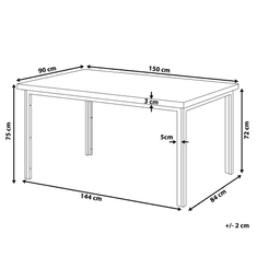 Beliani Jedilna miza 150 x 90 cm rjava LAREDO