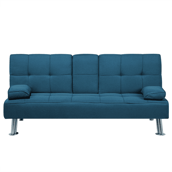 Beliani Kavč postelja oblazinjena modra ROXEN