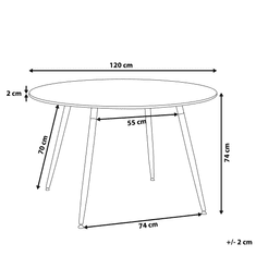 Beliani Bela gumijasta jedilna miza 120 cm BOVIO