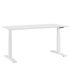 Beliani Električno nastavljiva pisalna miza 160x72 cm bela DESTIN II