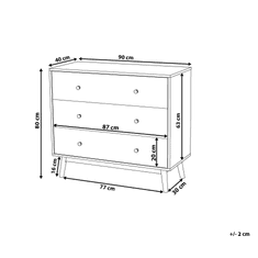 Beliani Komoda rjava trije predali MESAM