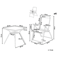 Beliani Vrtni jedilni set s 4 stoli LIVO
