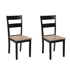 Beliani Komplet 2 stolov svetlo rjave in črne barve GEORGIA