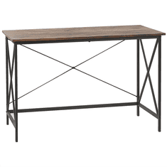 Beliani Pisalna miza 115 x 60 cm temni les / črna FUTON