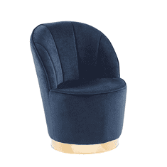 Beliani Žametni fotelj modre barve ALBY