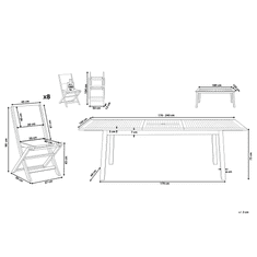Beliani Lesena vrtna garnitura mize in stolov CESANA