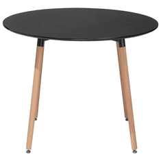 Beliani Jedilna miza iz črne gume 90 cm BOVIO