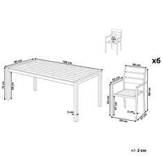 Beliani Vrtni jedilni set s 6 stoli LIVO