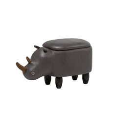 Beliani Temno siv stolček za nosoroge RHINO