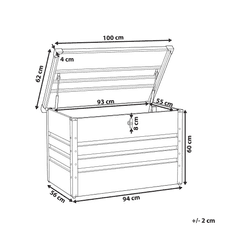 Beliani Vrtna škatla za shranjevanje 100 x 62 cm siva CEBROSA
