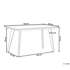 Beliani Vrtna miza aluminij 140 x 80 cm siva MILETO