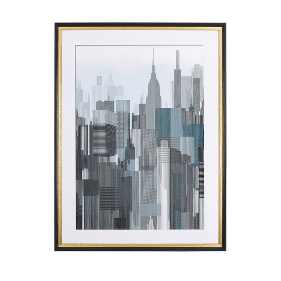 Beliani Uokvirjena slika 60 x 80 cm modro-siva BAMAKO