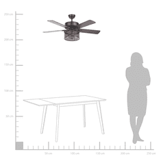 Beliani Črni stropni ventilator z lučjo IRTISH